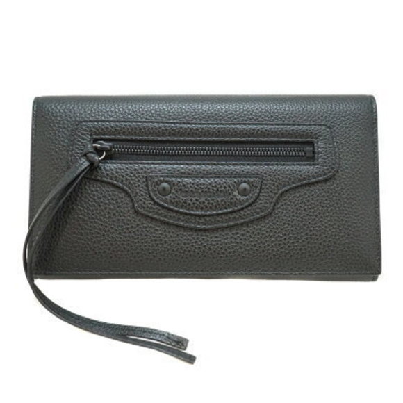 BALENCIAGA Long Wallet Black Leather - Picture 1 of 15